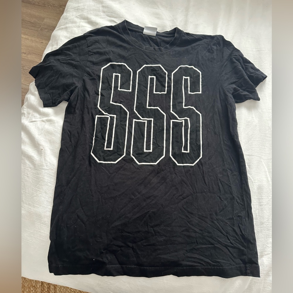 SSS World Corp Black T-Shirt with White Logo